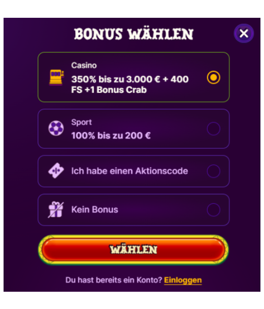 Duospin Registrierung